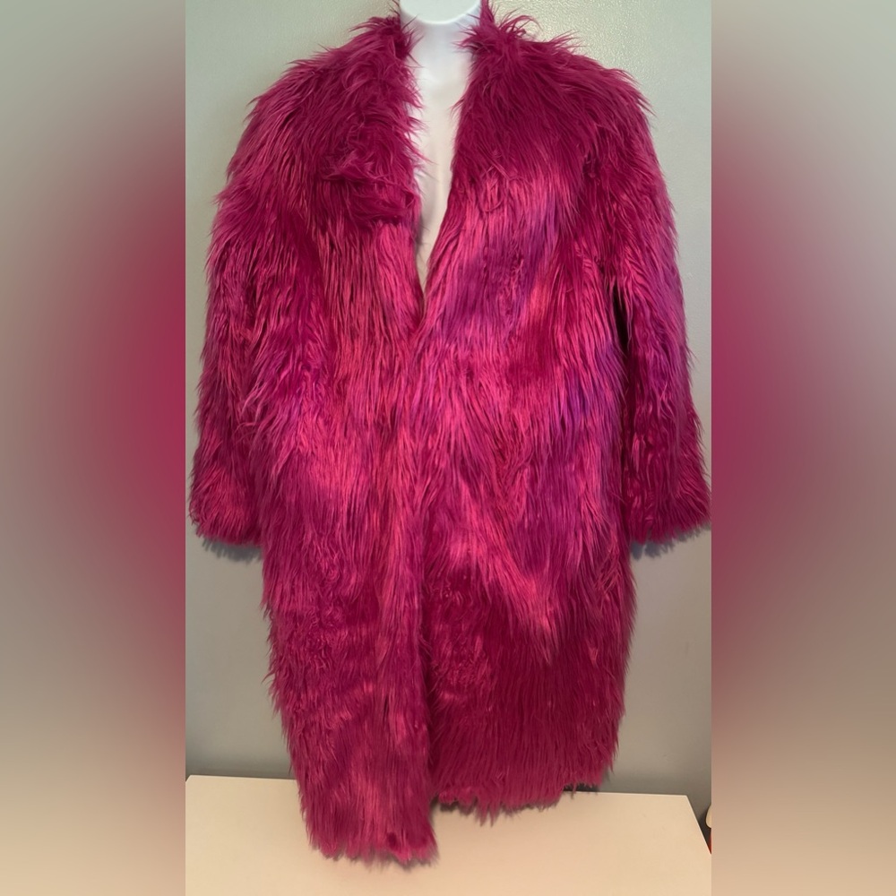 Eloquii Luxurious Pink Faux Fur Coat